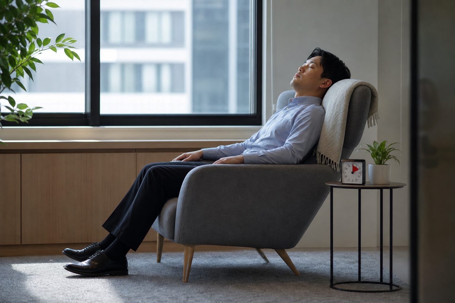 Illustration éditoriale originale pour « Sieste : trouver une durée utile sans dérégler la nuit »