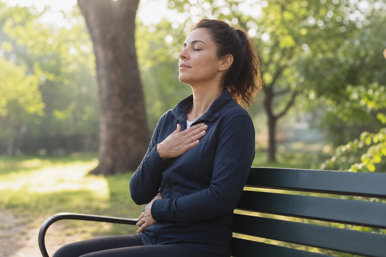 Illustration éditoriale originale pour « Respiration contre le stress : un exercice simple, des limites à connaître »
