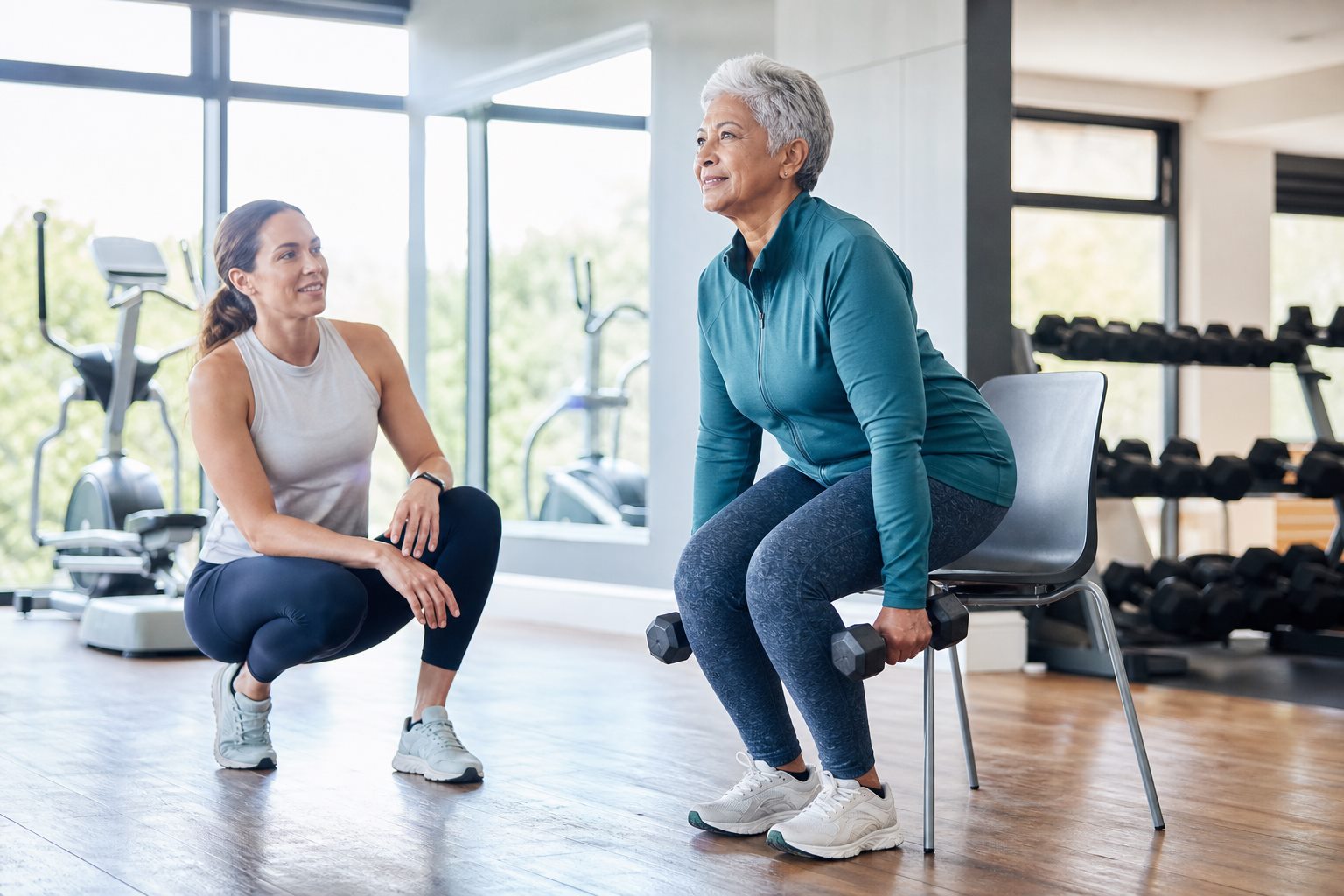 Illustration éditoriale originale pour « Renforcement musculaire avec l’âge : préserver les gestes du quotidien, pas seulement le volume des muscles »
