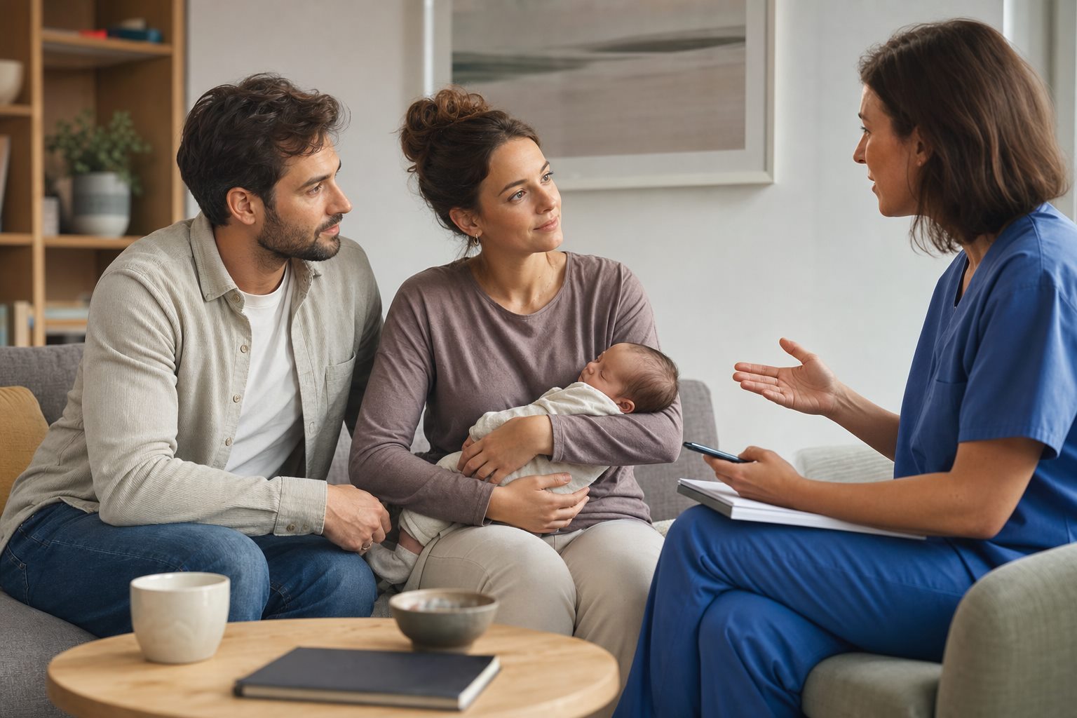 Illustration éditoriale originale pour « Sexualité après un accouchement : récupérer, choisir son rythme et anticiper la contraception »