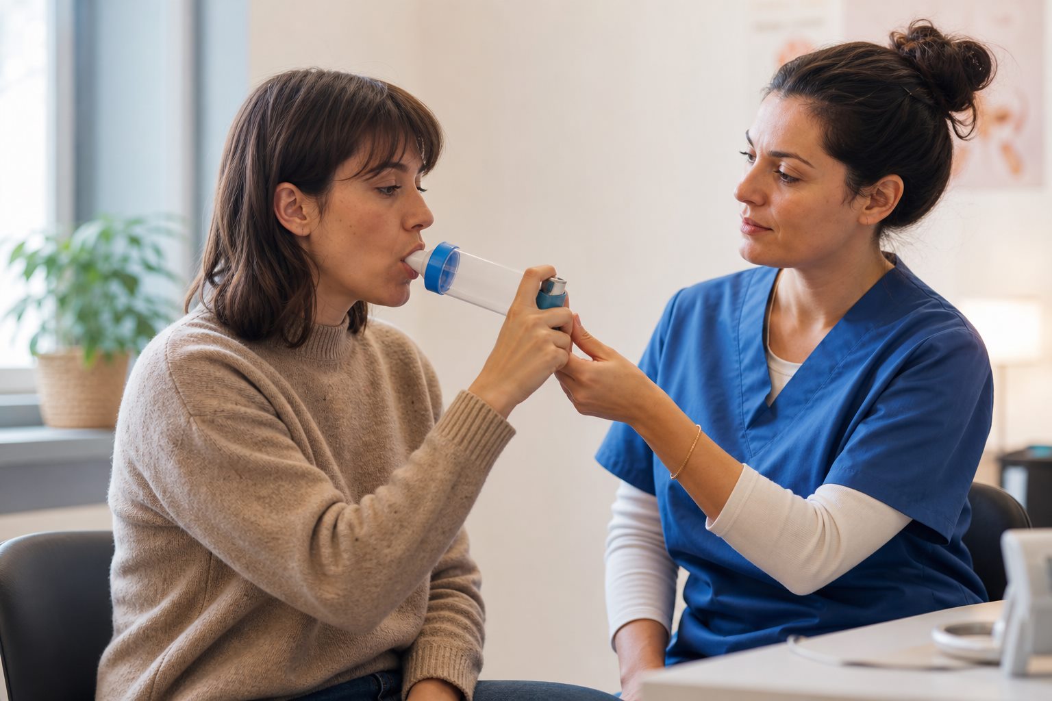 Illustration éditoriale originale pour « Asthme : un plan d'action utilisable quand les symptômes augmentent »