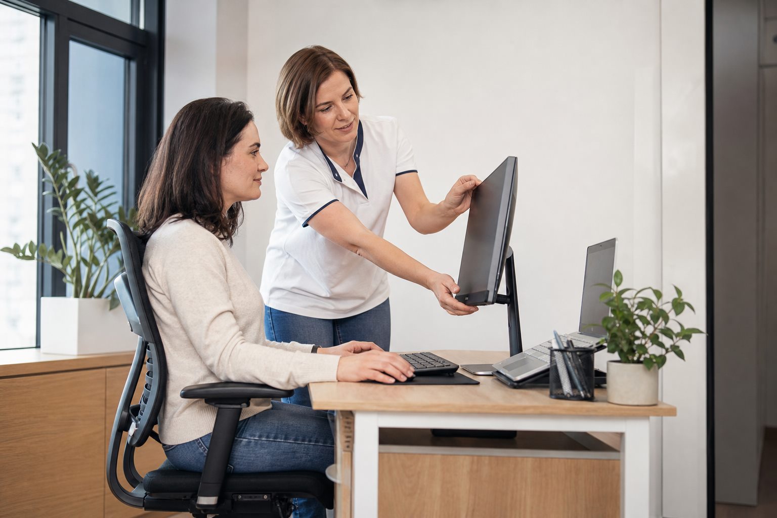Illustration éditoriale originale pour « Ergonomie au bureau : régler ce qui gêne vraiment »