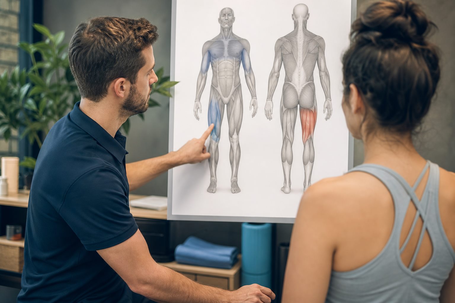 Illustration éditoriale originale pour « Courbature ou blessure : regarder le moment, la fonction et l’évolution »