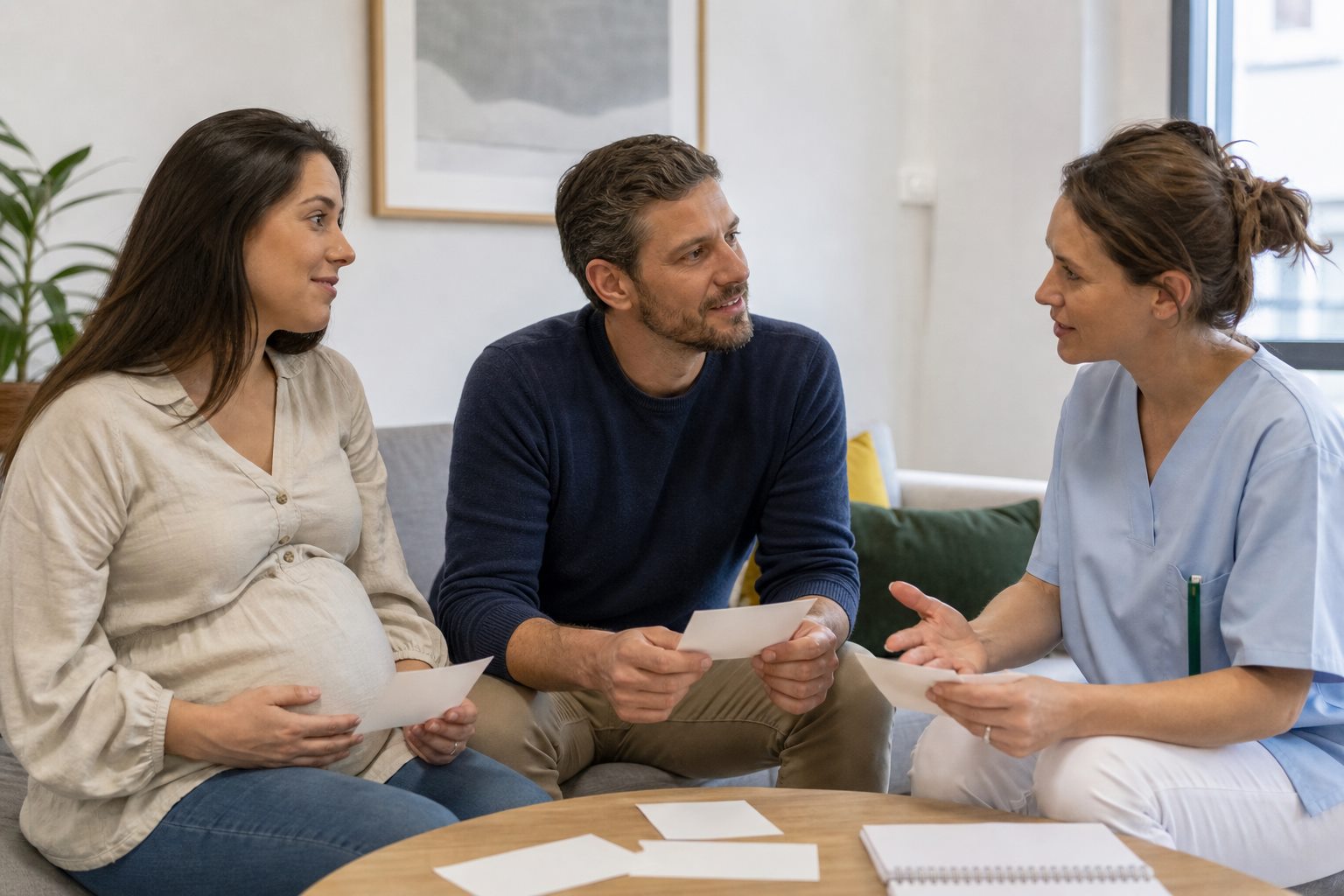 Illustration éditoriale originale pour « Projet de naissance : exprimer ses priorités et préparer les alternatives »