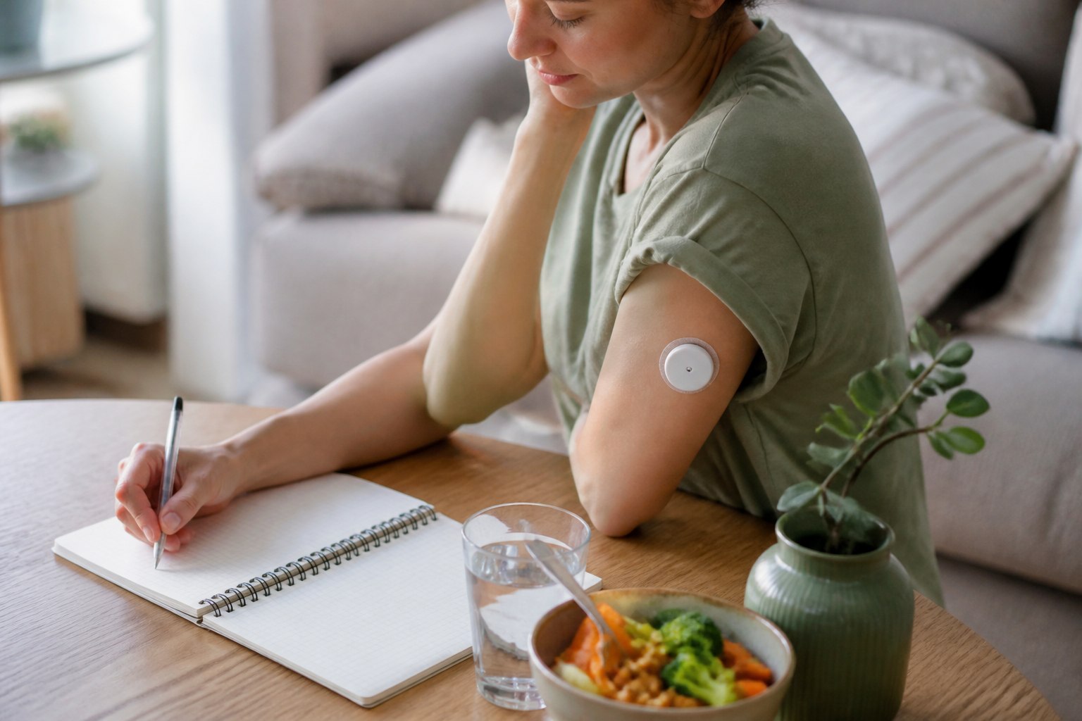 Illustration éditoriale originale pour « Capteur de glucose sans diabète : quel bénéfice attendre réellement ? »