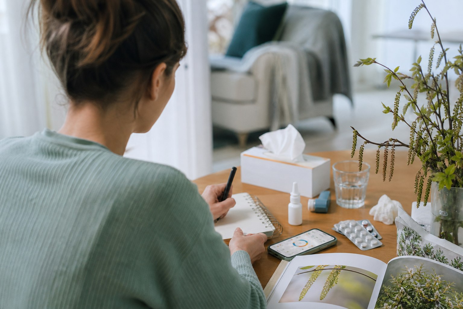 Illustration éditoriale originale pour « Allergie aux pollens : organiser sa journée avec des repères locaux »