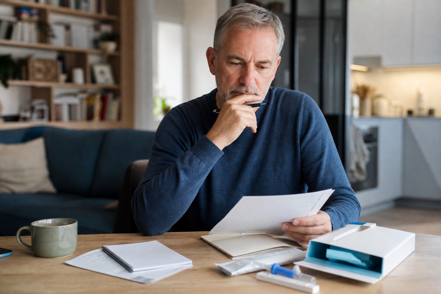 Illustration éditoriale originale pour « Dépistage colorectal : réussir le test à domicile et comprendre la suite »