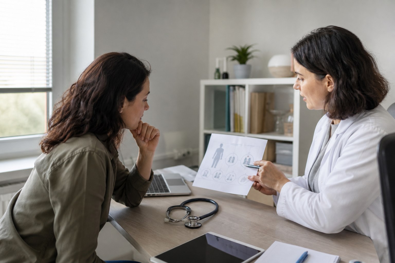 Illustration éditoriale originale pour « Bilan de santé : choisir des examens utiles, pas la liste la plus longue »