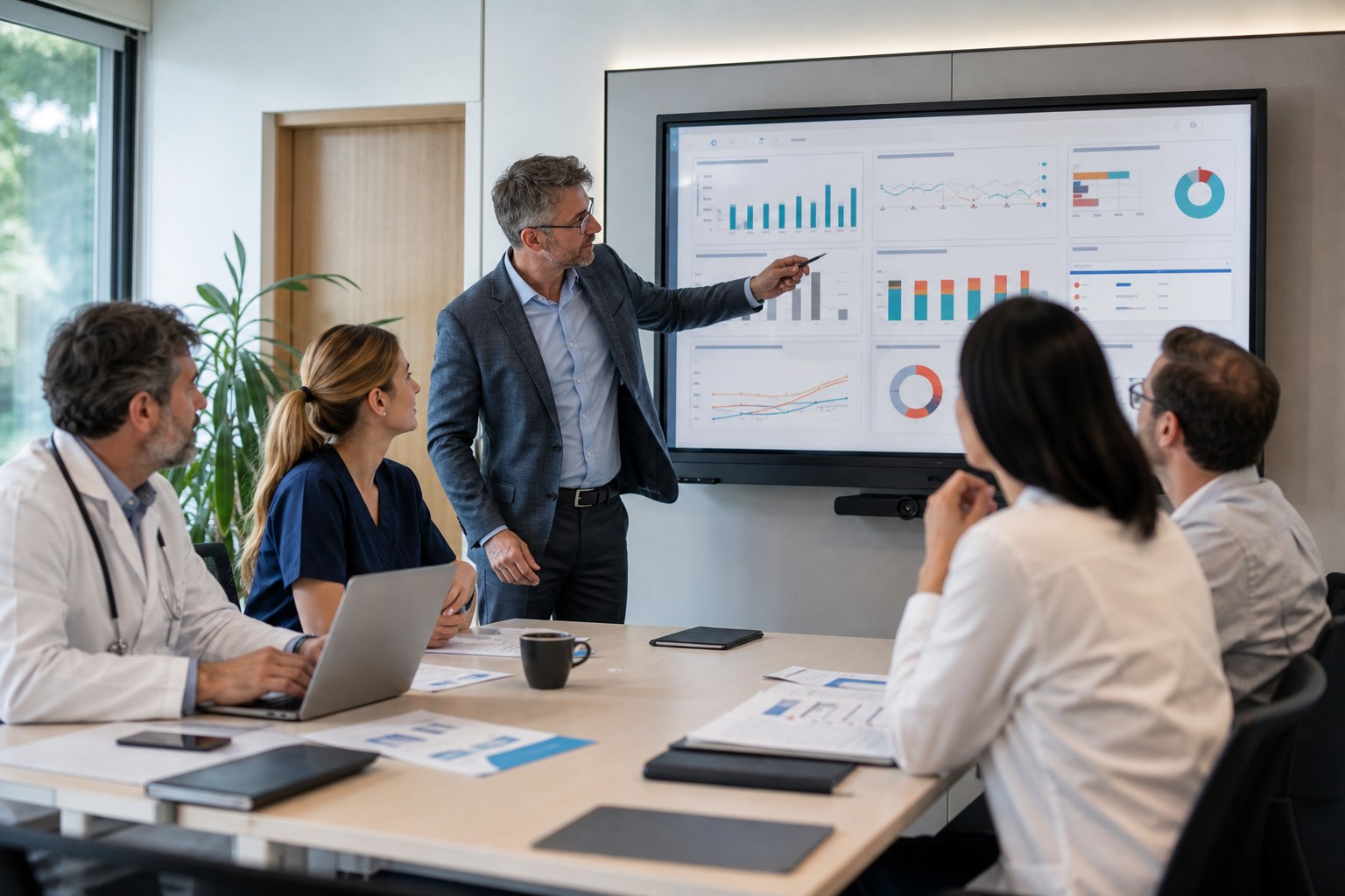Illustration éditoriale originale pour « Tableau de bord de direction : dix indicateurs qui déclenchent une action »